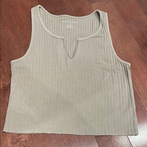 American Eagle Outfitters Olive Ribbed Tank Top